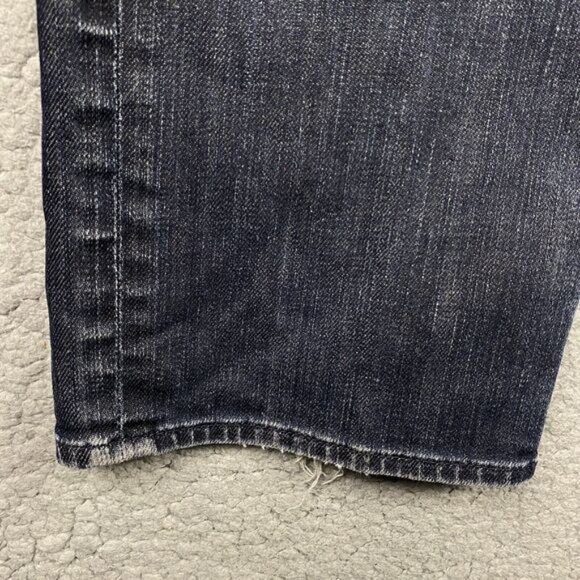 7 For All Mankind Mens Dark Wash Austyn Straight Leg Jeans 38x34 Distressed - Picture 6 of 16